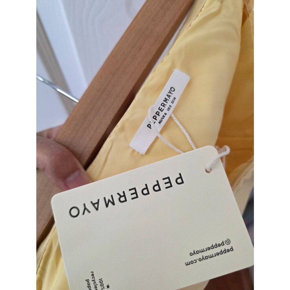Peppermayo Della Strapless Mini Dress - Yellow US 2 NWT - Picture 8 of 10